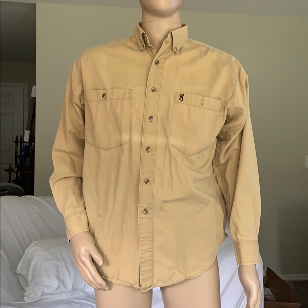 Browning tan button down shirt sz M